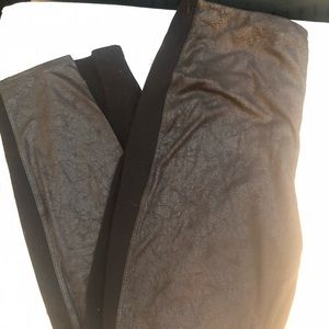 Half faux leather leggings
